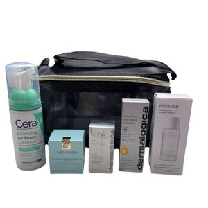 Skincare Cosmetic Mesh Travel Set CeraVe Dermalogica Estée Lauder Mixsoon Bundle